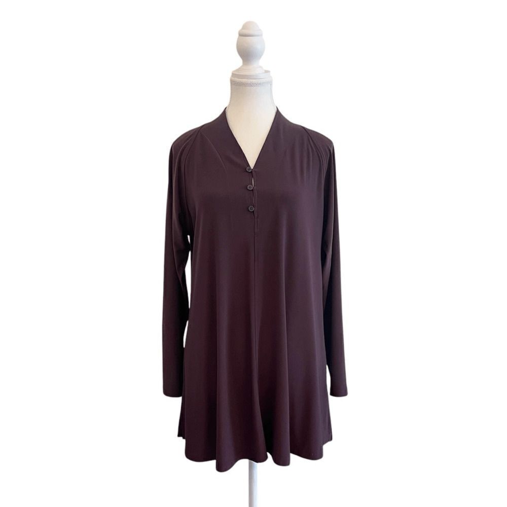 Sun Kim Lagenlook Tunic Top Long Sleeve Size Medium